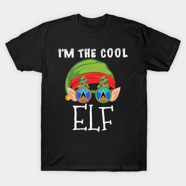 Christmas  I'm The Cool St Lucian Elf - Gift for St Lucian From St Lucia T-Shirt by Country Flags